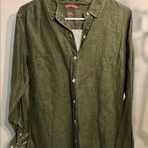 Tommy Bahama Olive Button Down Shirt sz M